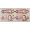 Image 2 : FOUR 1986 CANADIAN $2 ROBIN SERIES BANKNOTES 