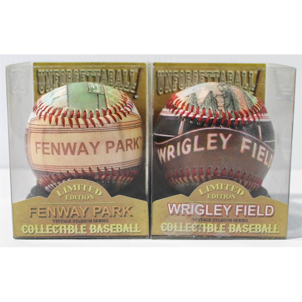 FENWAY PARK + WRIGLEY  FIELD LTD. BASEBALLS