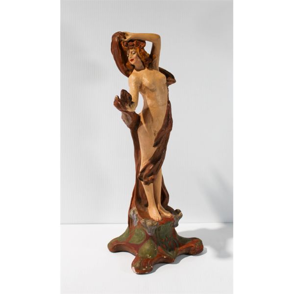 VINTAGE CHAUKWARE LADY STATUE