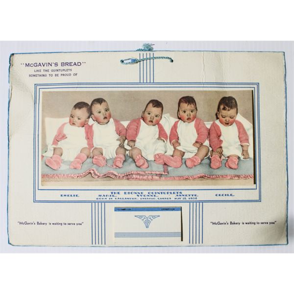 1936 THE DIONNE QUINTUPLETS CALENDAR