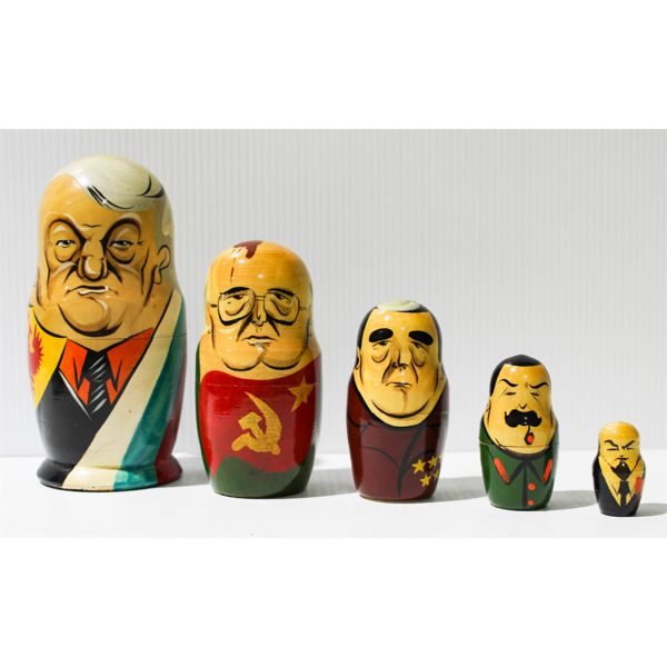 VINTAGE RUSSIAN LEADERS STACKING DOLLS