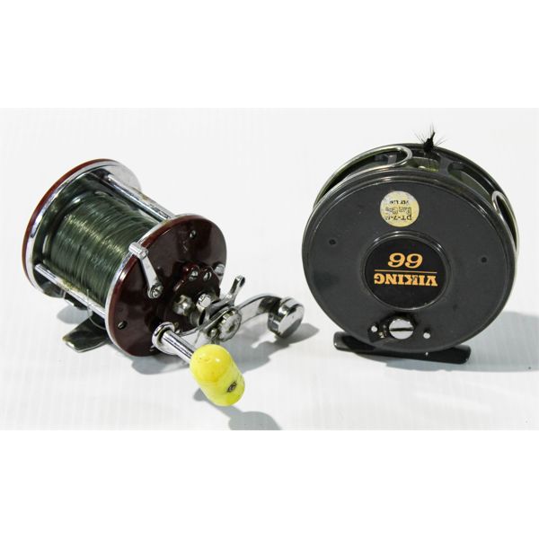 VIKING 66 FLY REEL & PENN PEERLESS NO. 9 LEVELWIND FISHING REEL