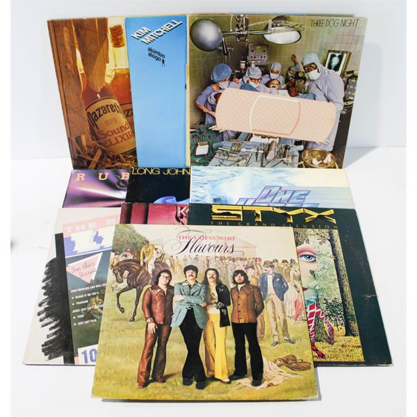 10 VINT. RECORDS INCLUDES, NAZARETH & 3 DOG NIGHT