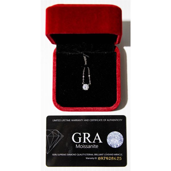 1.0 CARAT MOISSANITE PENDANT ON .925 NECKLACE