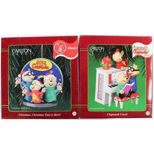 CARLTON CARDS TREE ORNAMENTS -CHIPMUNKS EDITION