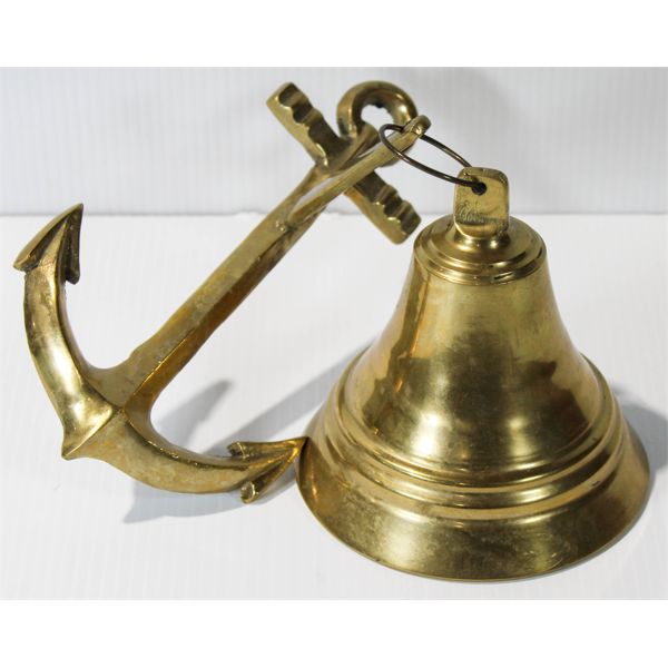 NAUTICAL BRASS BELL & ANCHOR