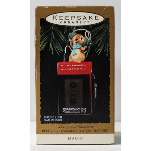 1993 MESSAGES OF CHRISTMAS RECORDER HALLMARK ORNAMENT