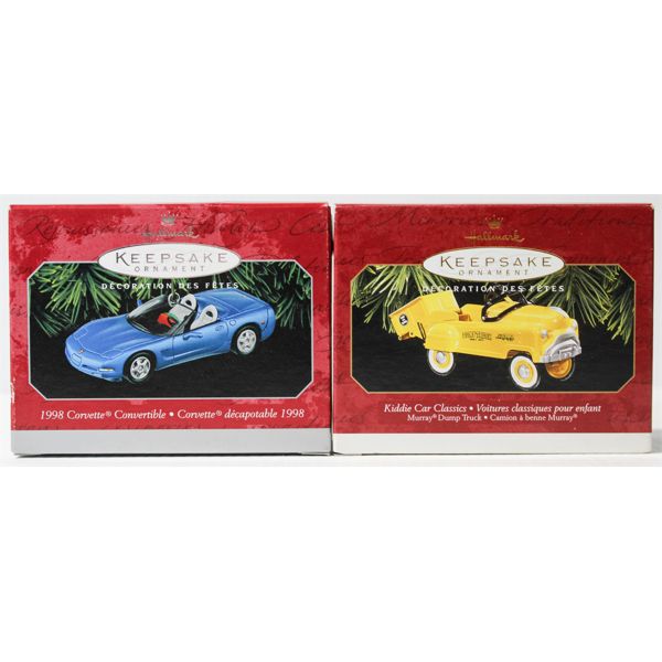 1997 & '98 DUMP TRUCK & CORVETTE HALLMARK ORNAMENTS