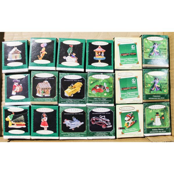 ASSORTED HALLMARK MINIATURE TREE ORNAMENTS