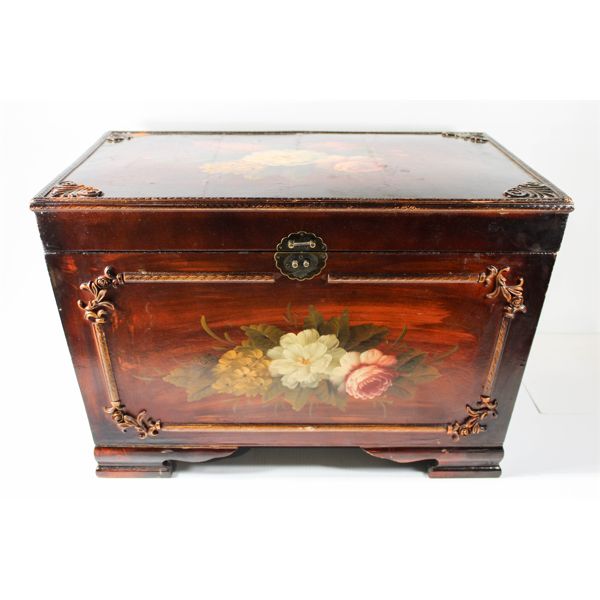 HAND PAINTED TRUNK APPROX. 23 1/5"W X 15"H