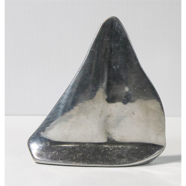 VINT. HOSELTON SAILBOAT ALUMINUM ARTIST SIGNED SCULPTURE