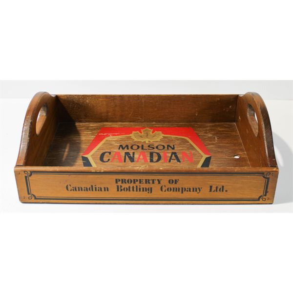 VINT. WOOD MOLSON CANADIAN SERVING TRAY
