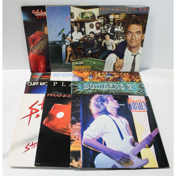 12 VINT. RECORDS HUEY LEWIS BILLY OCEAN ETC.