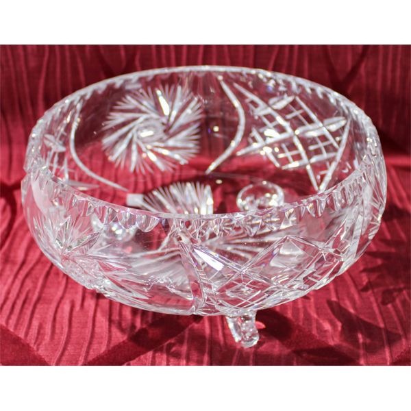 PINWHEEL CRYSTAL 8" FOOTED BOWL