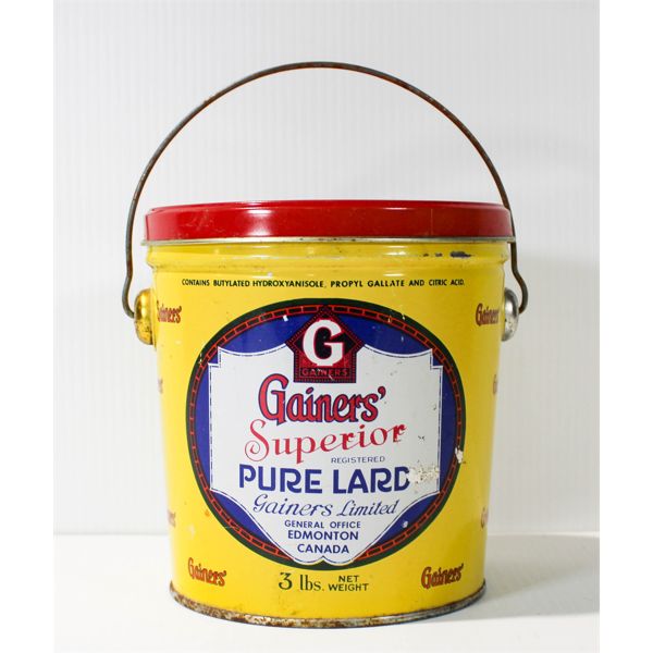 GAINERS PURE LARD 3LB PAIL