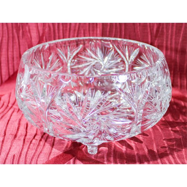 PINWHEEL CRYSTAL 6 3/4" FOOTED BOWL