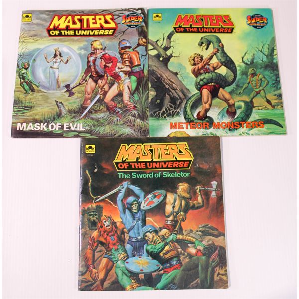 1983, 84 , 85 MASTERS OF THE UNIVERSE BOOKS HE-MAN SKELETON