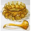 Image 1 : AMBER PUNCH BOWL SET WITH  POURING LADEL