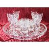 Image 1 : 10 PINWHEEL CRYSTAL CORDIAL SHOT GLASSES W/ TRAY