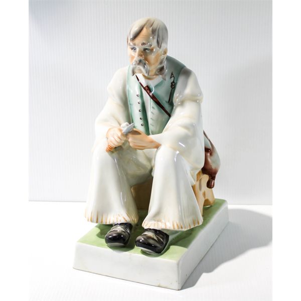 ZSOLNAY HUNGARIAN OLD MAN CARVING 13"