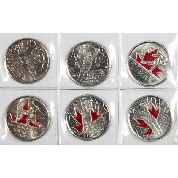 6 OLYMPIC ICE QUARTERS 4 OF 6 COLORED