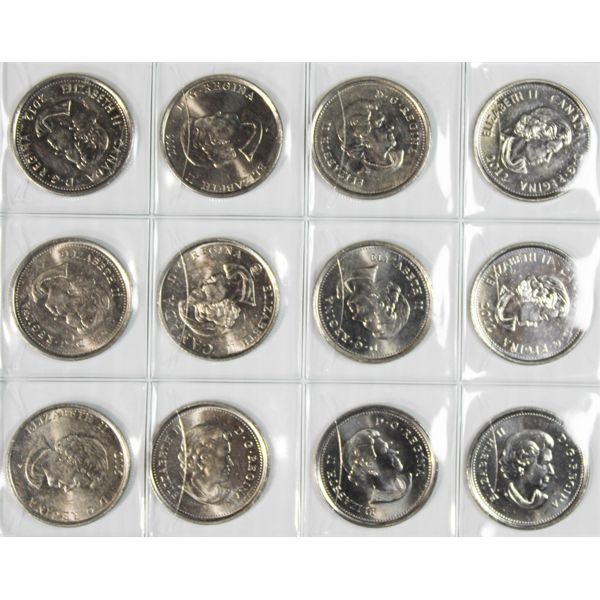 12 COLORED COLLECTABLE QUARTERS