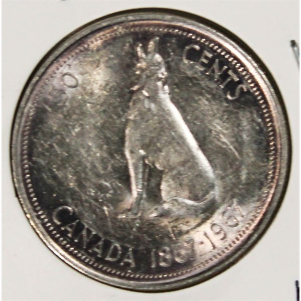 SILVER 50-CENT PIECE 1967 CANADIAN CENTENNIAL
