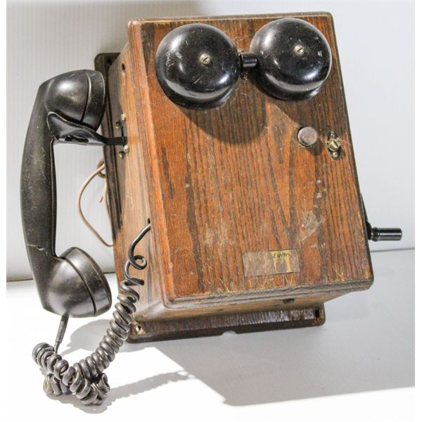 ANTIQUE GENERAL ELECTRIC WOODEN WAL PHONE