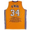 Image 1 : SHAQUILLE ONEAL SIGNED LA LAKERS CAREER STAT JERSEY (BECKETT COA)