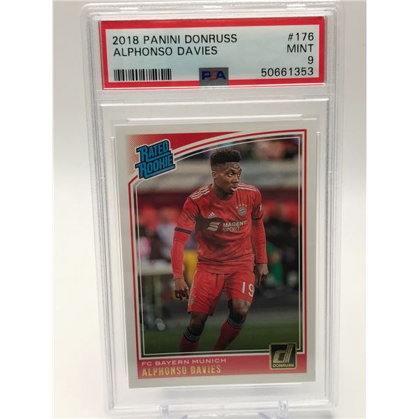 2018 PANINI DONRUSS NO.176 ALPHONSO DAVIESPSA GRADED 9