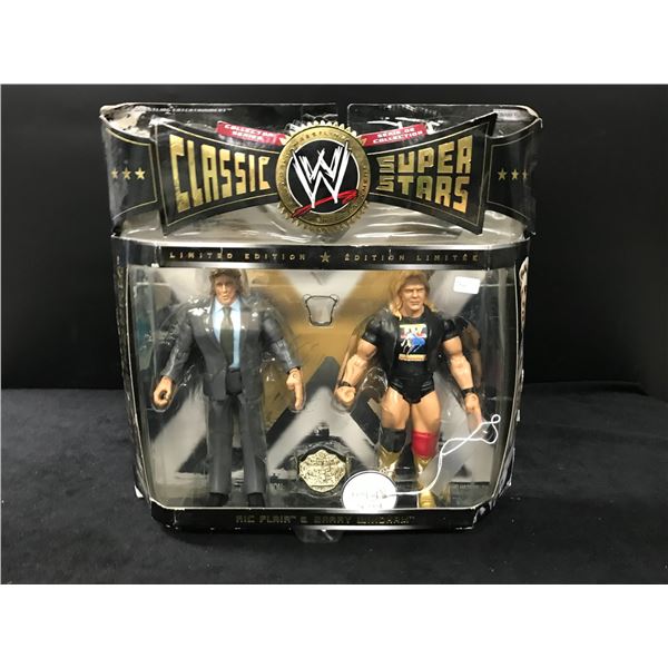 RICK FLAIR SIGNED CLASSIC SUPER STARS WRESTLING FIGURE WITH COA AND PHOTO