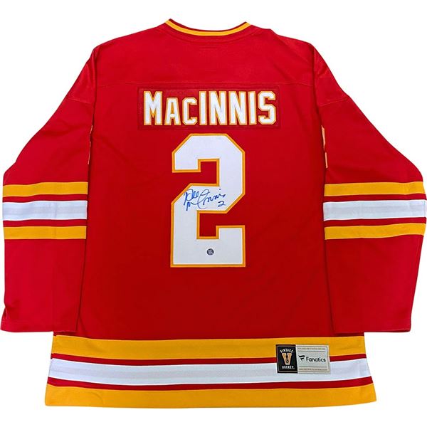 AL MACINNIS SIGNED CALGARY FLAMES FANATICS JERSEY (FROZEN POND COA)