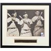 Image 1 : DIMAGGIO/MANTLE/WILLIAMS TRIPLE SIGNED AND FRAMED 16 X 20 (JSA COA)