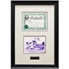 Image 1 : TY COBB SIGNED AND CUSTOM FRAMED STOCK CERTIFICATE (PSA COA)