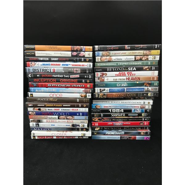 LOT OF 40 DVD'S POPULAR TITLES