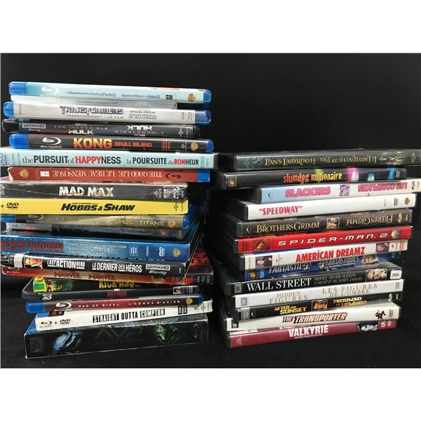 LOT OF BLU RAY AND DVD'S POPULAR TITLES