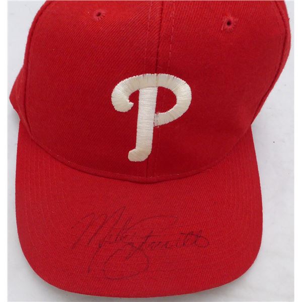 MIKE SCHMIDT SIGNED PHILADELPHIA PHILLIES BASEBALL HAT (BECKETT COA)