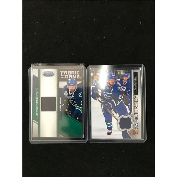 HENRIK AND DANIEL SEDIN JERSEY CARD LOT