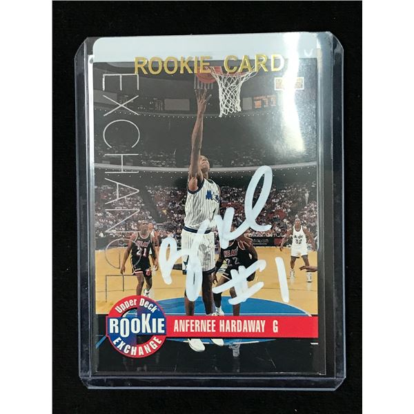 ANFERNEE  PENNY  HARDAWAY  SIGNED UPPER DECK ROOKIE CARD (PRO CERT COA)