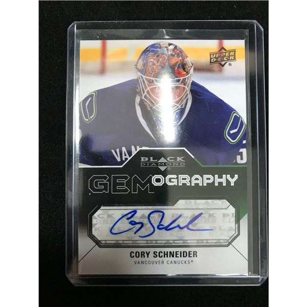 2015 UPPER DECK BLACK DIAMOND CORY SCHNEIDER GEMOGRAPHY