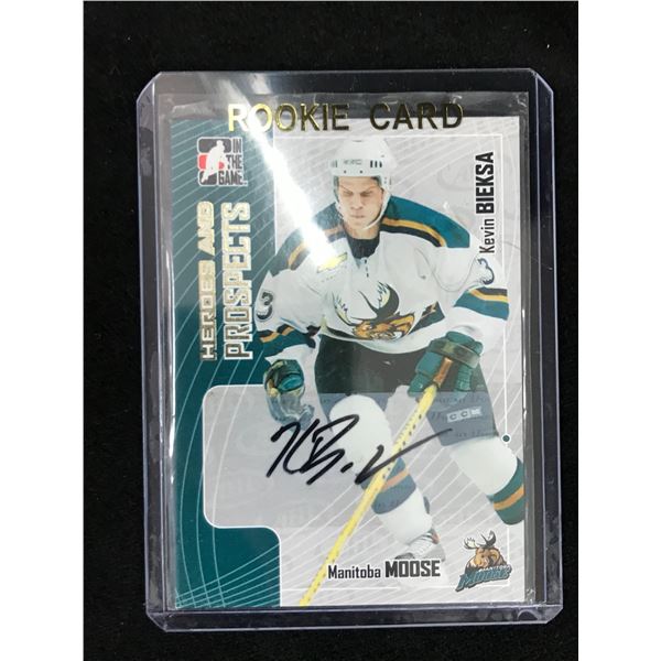 2005 AHL IN THE GAME KEVIN BIEKSA SIGNED ROOKIE CARD