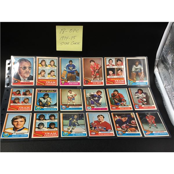 1973-74 OPC HOCKEY STAR CARD LOT