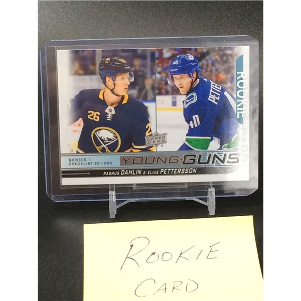 2018-19 UPPER DECK YOUNG GUNS DAHLIN AND PETTERSSON RC CHECKLIST