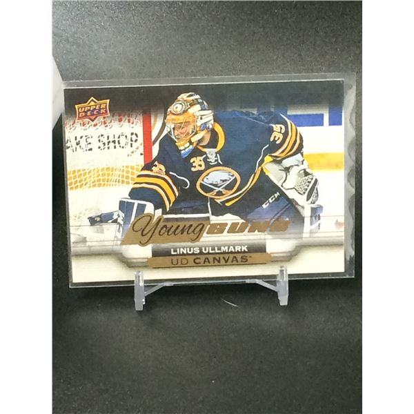 2015-16 UPPER DECK LINUS ULLMARK YOUNG GUNS CANVAS ROOKIE CARD