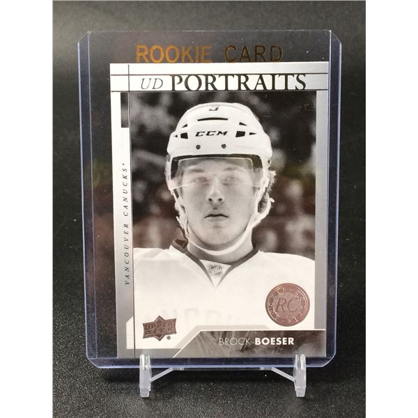 2017-18 UPPER DECK SERIES 1 NO.P-58 BROCK BOESER UD PORTRAITS ROOKIE CARD