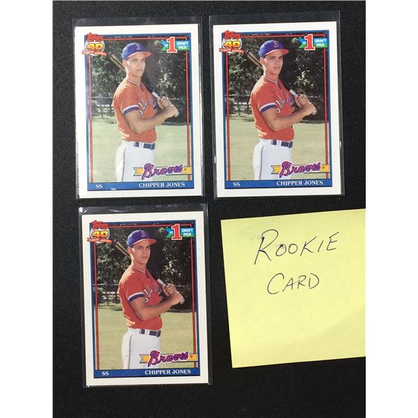 CHIPPER JONES ROOKIE CARD LOT