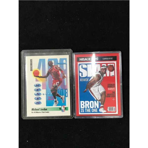 MICHAEL JORDAN AND LEBRON JAMES TRADING CARD LOT