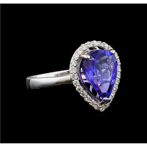 14KT White Gold 3.76 ctw Tanzanite and Diamond Ring