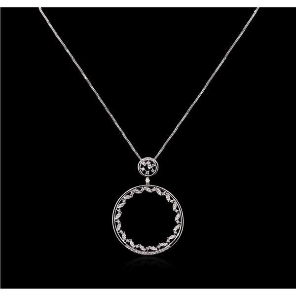 1.11 ctw Diamond Pendant With Chain - 14KT White Gold