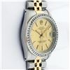 Image 4 : Rolex 31MM Midsize Champagne Index Diamond Bezel Jubilee Band Wristwatch